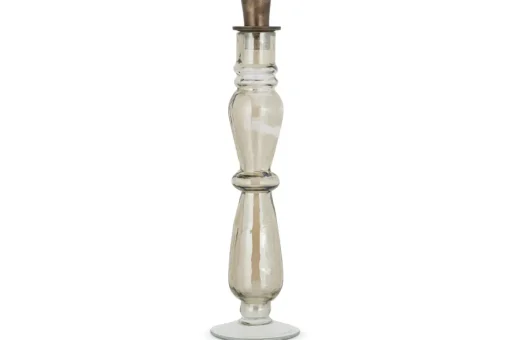 Tharad Recycled Glass Candle Holder - Smoke Lustre