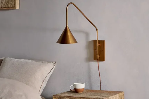 Thottam Swing Arm Wall Lamp - Antique Brass