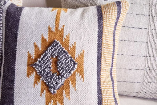 Tussi Mara Cushion Cover - Mustard & Grey