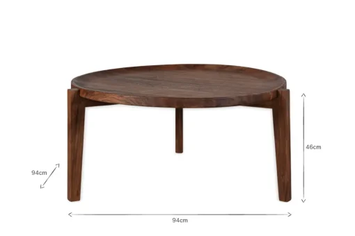 Umar Mango Wood Coffee Table - Dark Brown