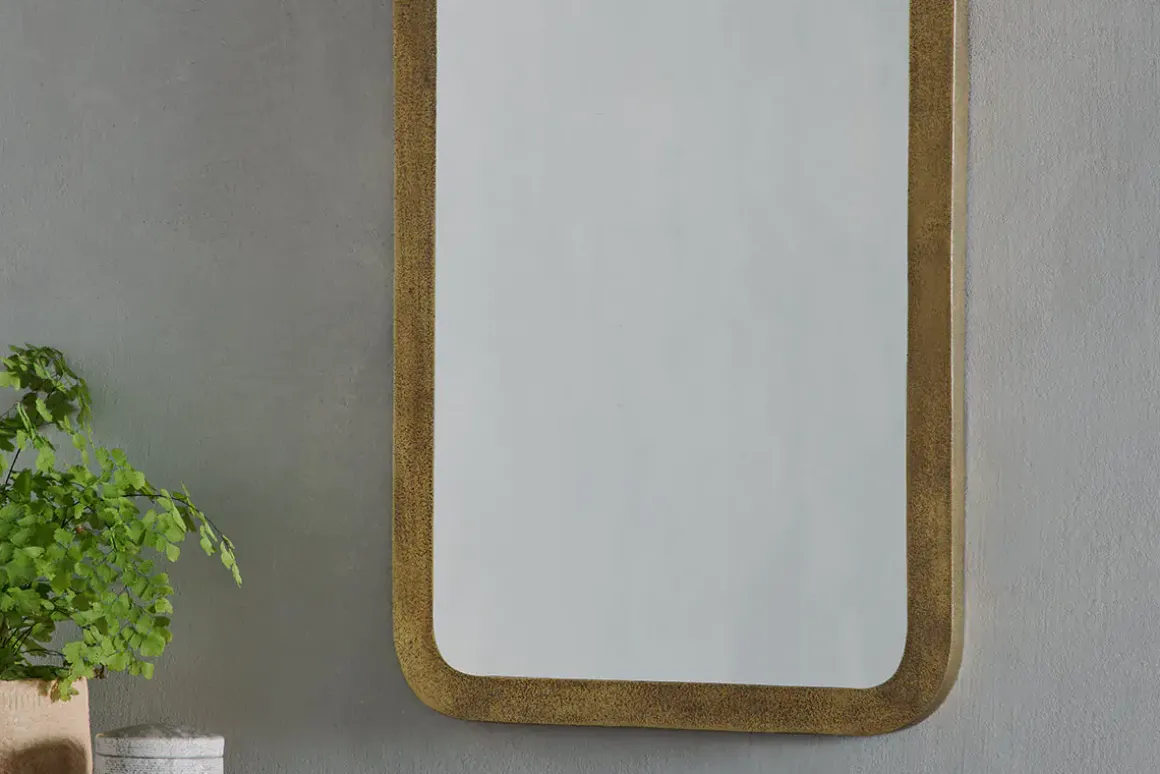 Ungura Rounded Mirror - Antique Brass - Small