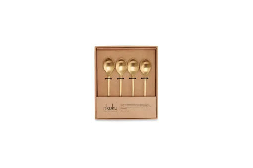 Veeta Teaspoon Set - Brushed Gold (Set of 4)