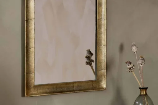 Yadur Rectangular Mirror - Antique Brass - Small