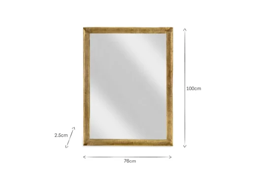 Yadur Rectangular Mirror - Antique Brass - Large