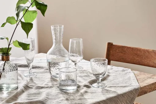 Yala Hammered Champagne Glass - Clear Glass (Set of 4)