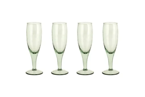 Yala Hammered Champagne Glass - Sage Green (Set of 4)