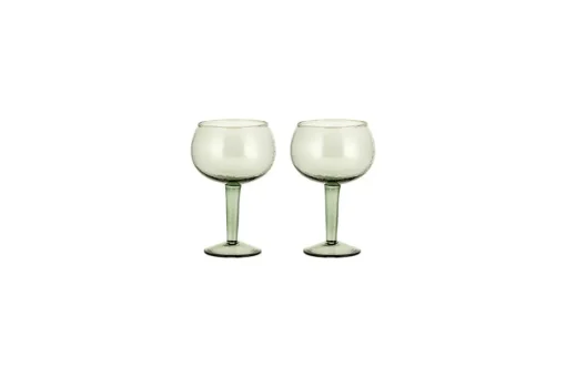 Yala Hammered Gin Glass - Sage Green (Set of 2)