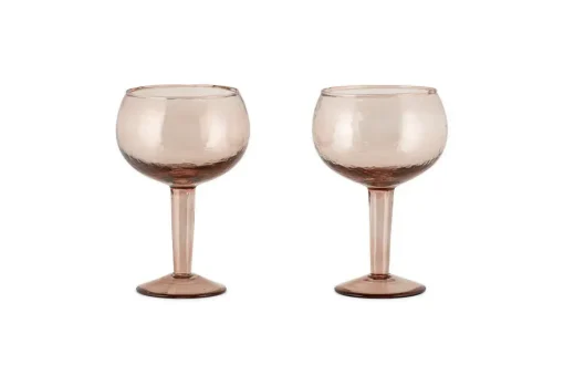 Yala Hammered Gin Glass - Dusty Terracotta (Set of 2)
