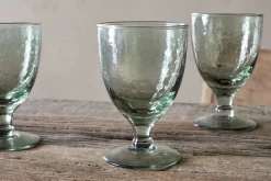 Yala Hammered Wine Glass - Sage Green (Set of 4)