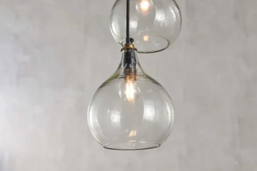 Ziva Recycled Glass Cluster Pendant - Clear