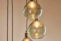 Ziva Statement Recycled Glass Cluster Pendant - Green Smoke