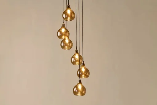 Ziva Statement Recycled Glass Cluster Pendant - Light Smoke Brown