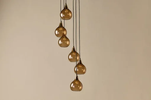 Ziva Statement Recycled Glass Cluster Pendant - Light Smoke Brown