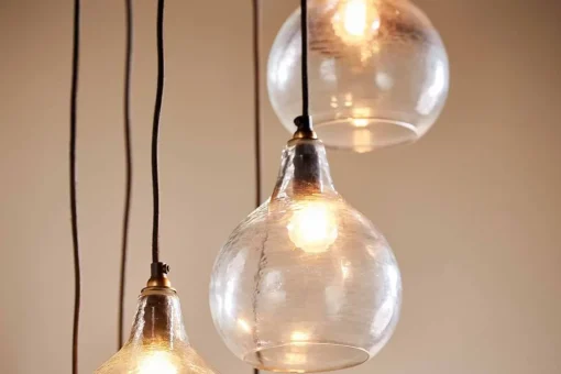 Ziva Statement Recycled Glass Cluster Pendant - Clear