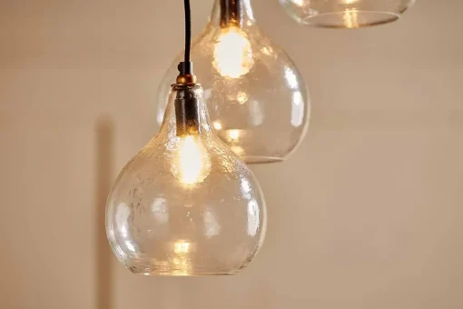 Ziva Statement Recycled Glass Cluster Pendant - Clear