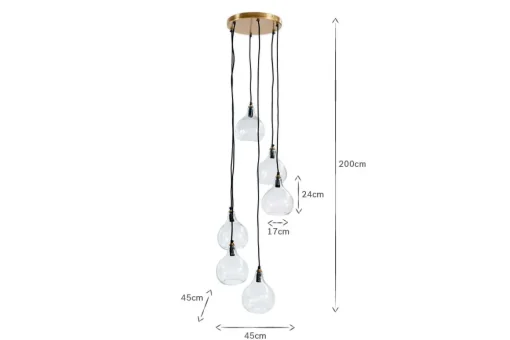 Ziva Statement Recycled Glass Cluster Pendant - Clear