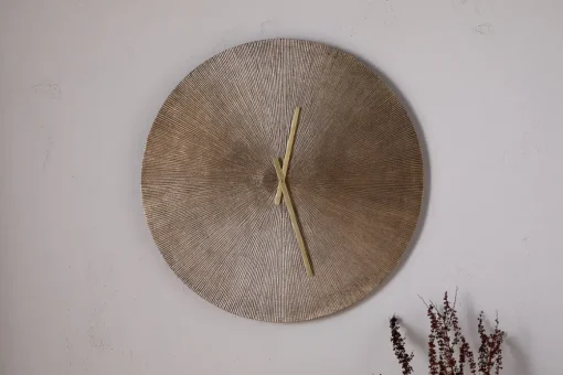 Zuwena Etched Wall Clock - Antique Brass