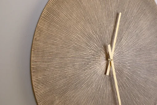 Zuwena Etched Wall Clock - Antique Brass