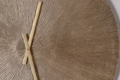 Zuwena Etched Wall Clock - Antique Brass
